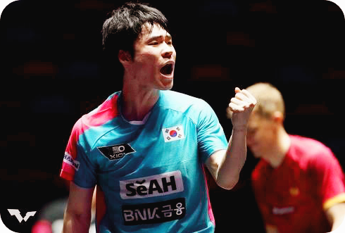 파이팅 외치는 한국 남자탁구 간판 장우진 [사진=연합뉴스]