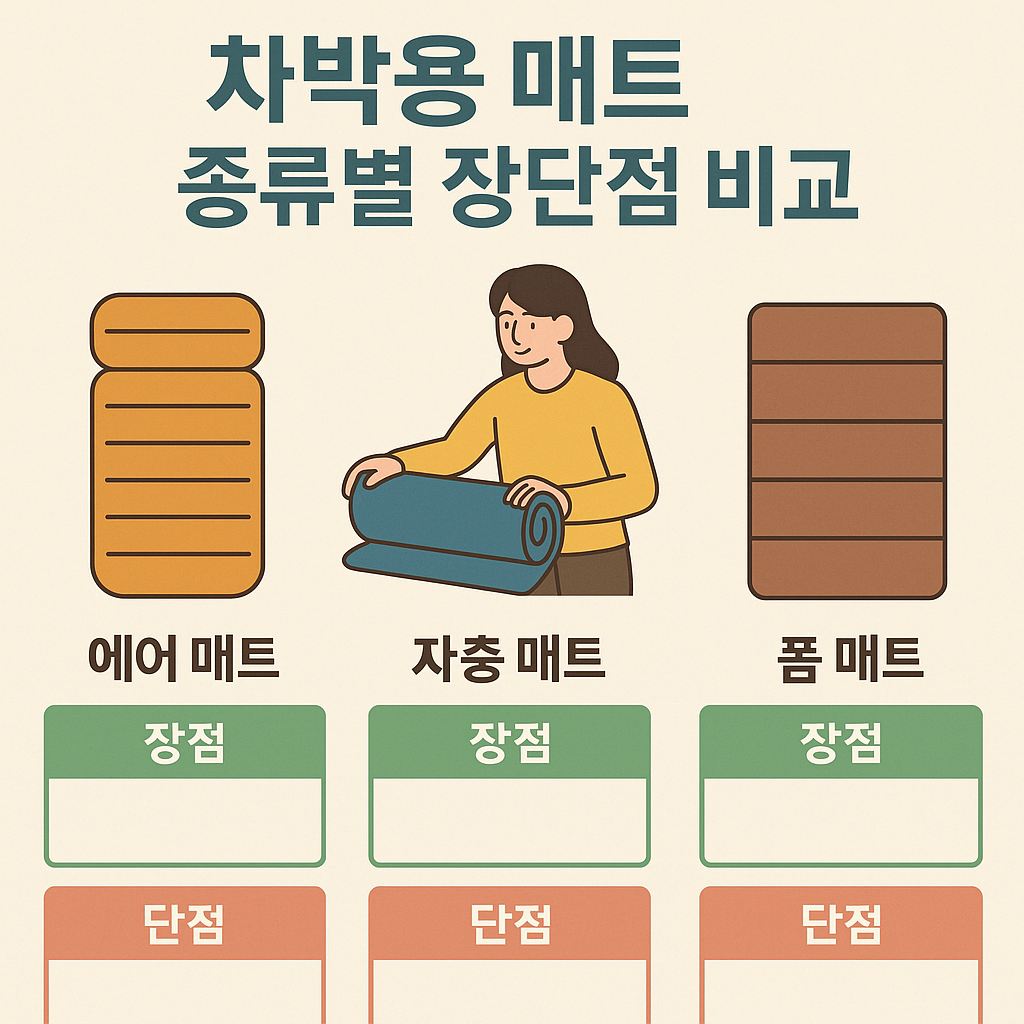 차박용 매트 종류별 장단점 비교 관련 이미지 사용