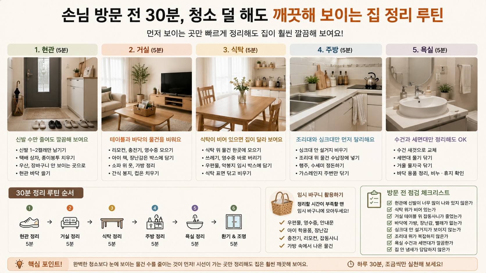 깨끗해 보이는 집 정리 루틴
