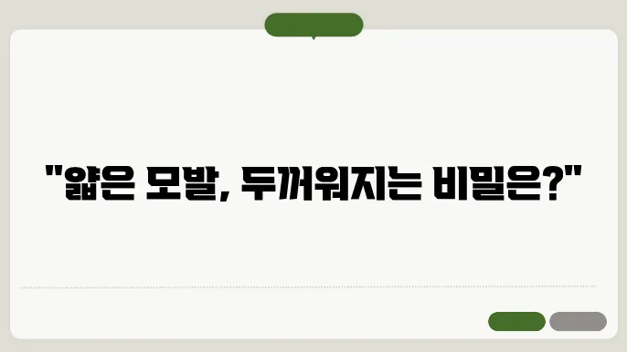 머리카락 굵어지는 방법