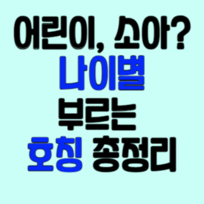 블로그 제목 "나이별 부르는 호칭 총정리"의 썸네일. 제목 그대로 문자가 써있음.