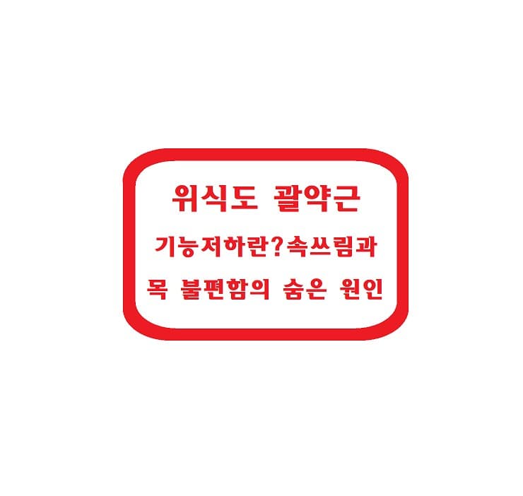 위식도 괄약근 기능저하란? – 속쓰림과 목 불편함의 숨은 원인