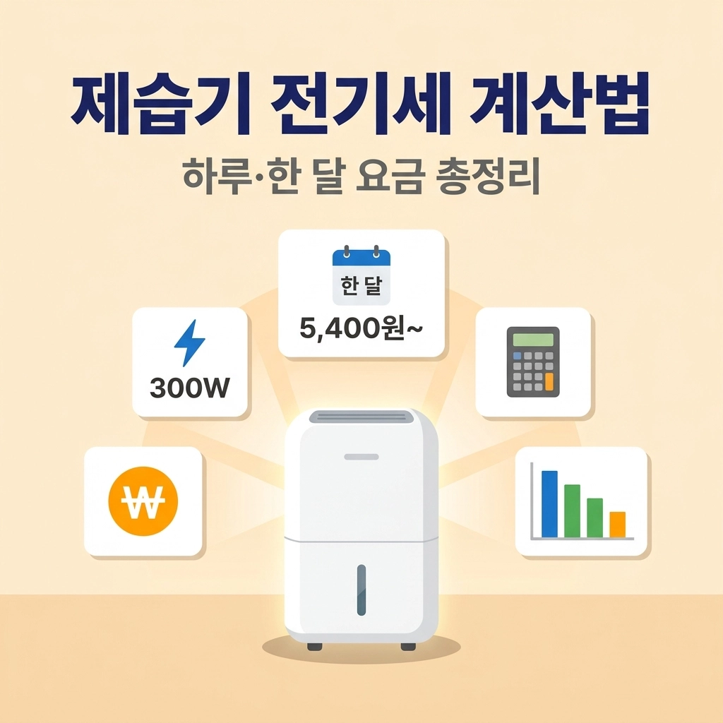제습기 전기세 계산법 하루 한 달 요금 총정리 인포그래픽