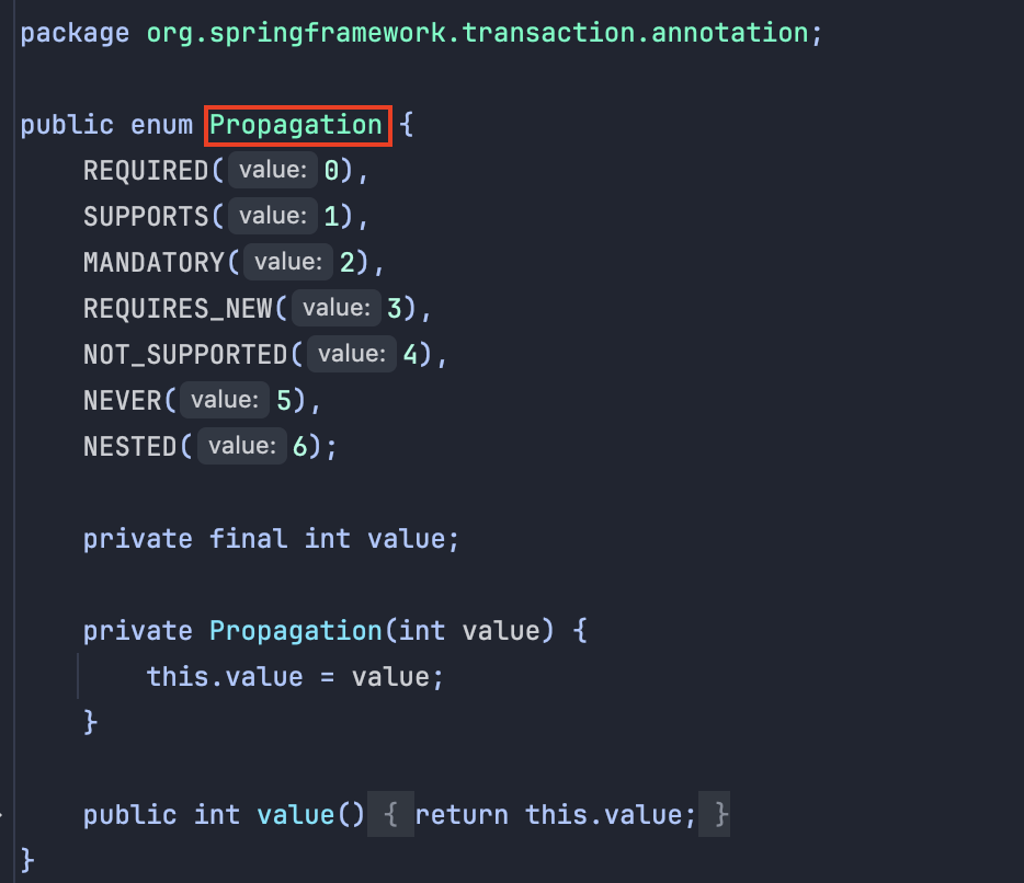 Propagation Enum 클래스