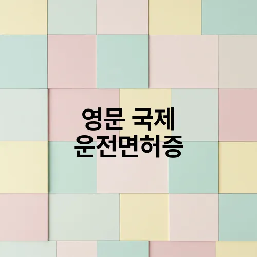 영문 국제 운전면허증