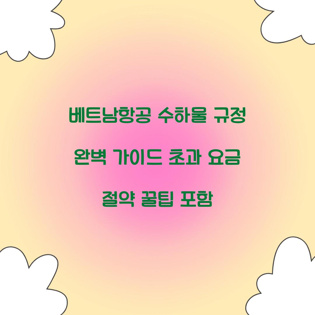 베트남항공 수하물 규정