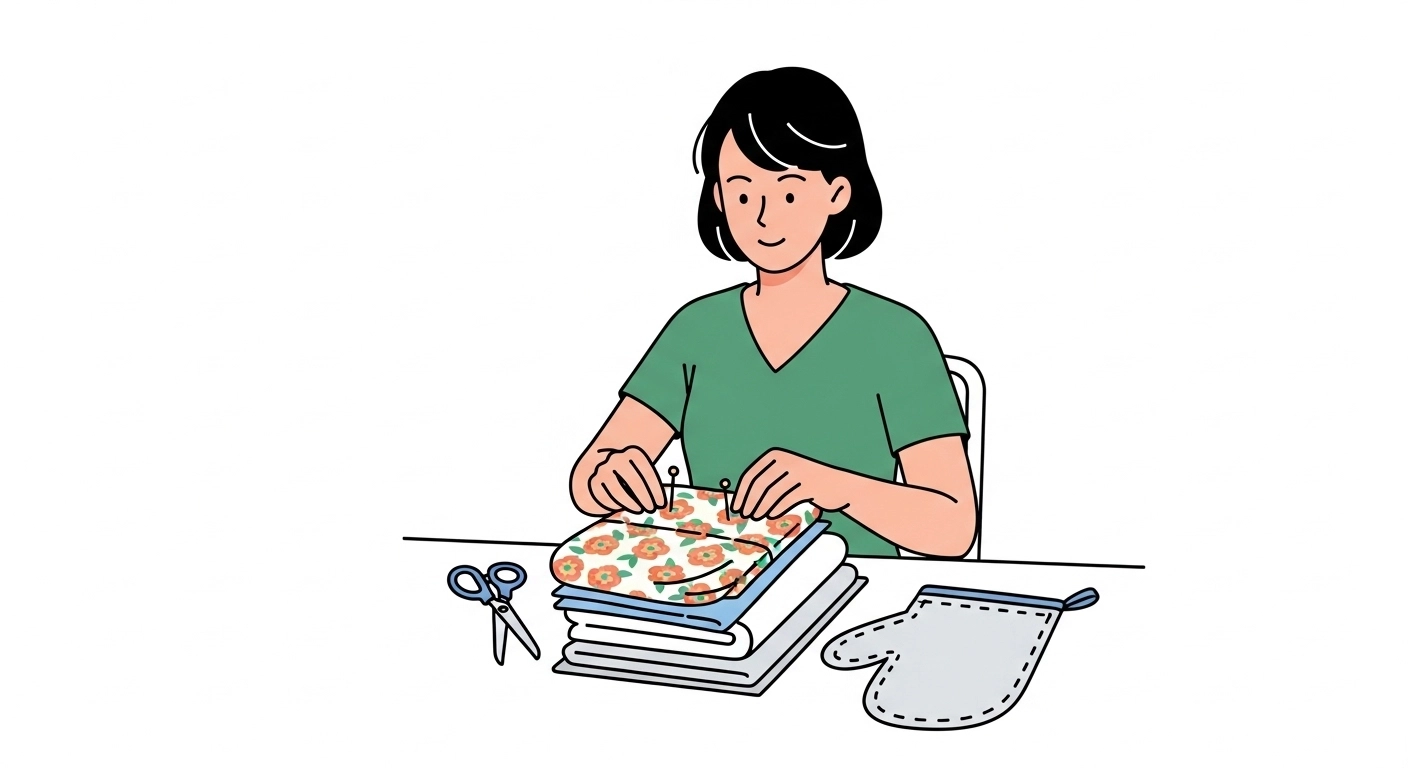 뜨거운 냄비도 거뜬! 자투리 천과 헌 수건으로 만드는 '도톰한 퀼팅 주방 장갑' (솜 없이 만드는 법)