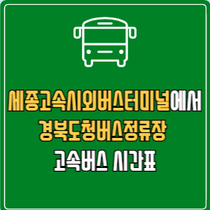 세종고속시외버스터미널에서 경북도청버스정류장 고속버스 시간표 요금 예매