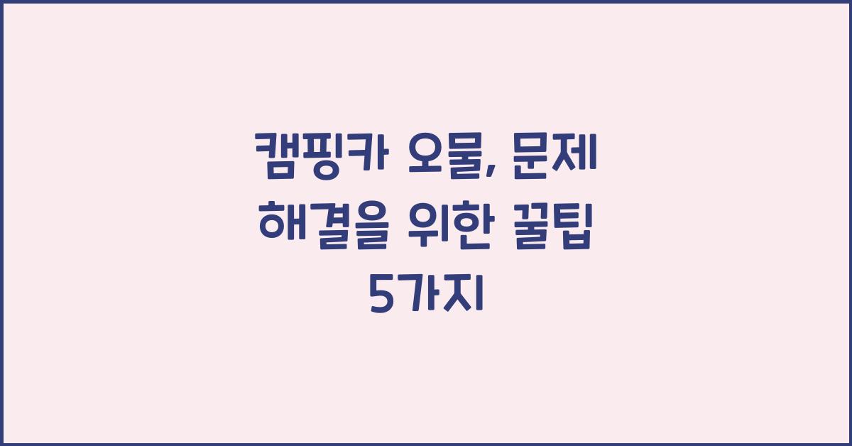 캠핑카 오물