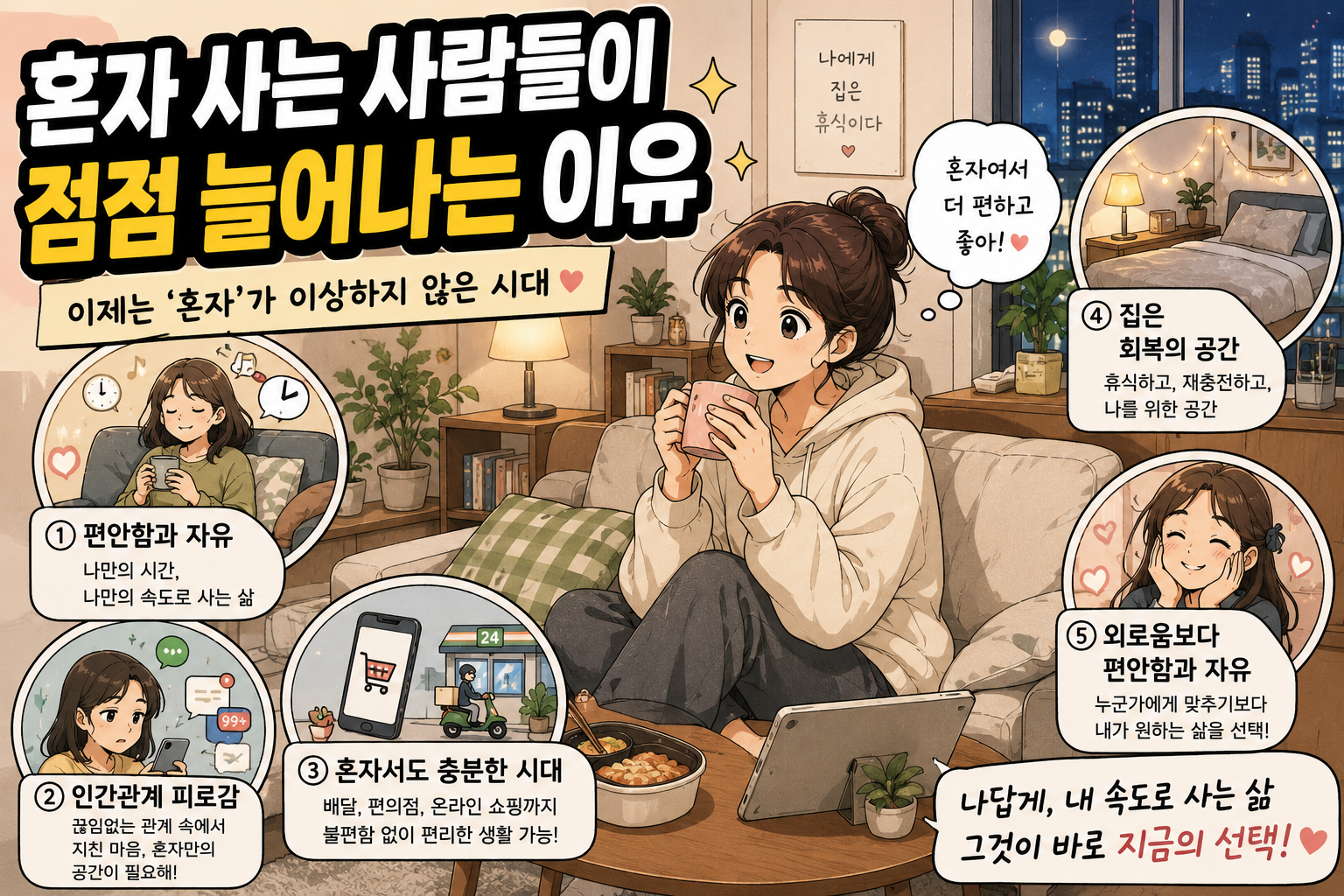 혼자 사는 사람들이 점점 늘어나는 현상