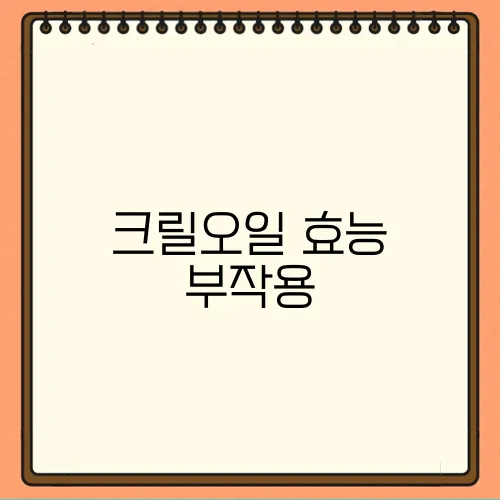 크릴오일 효능 부작용