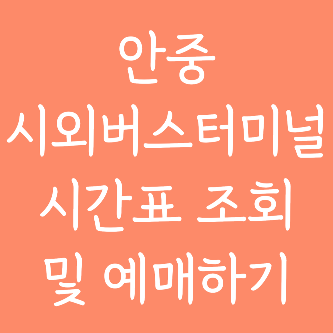 안중 시외버스터미널 시간표조회 및 예매하기