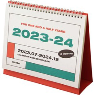 인디고 기본 18개월 탁상 달력 v.3 23년 7월 ~ 24년 12월 날짜 만년&#44; 혼합색상&#44; 1개
