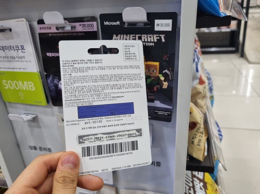 편의점 마인크래프트 시리얼 번호 도둑