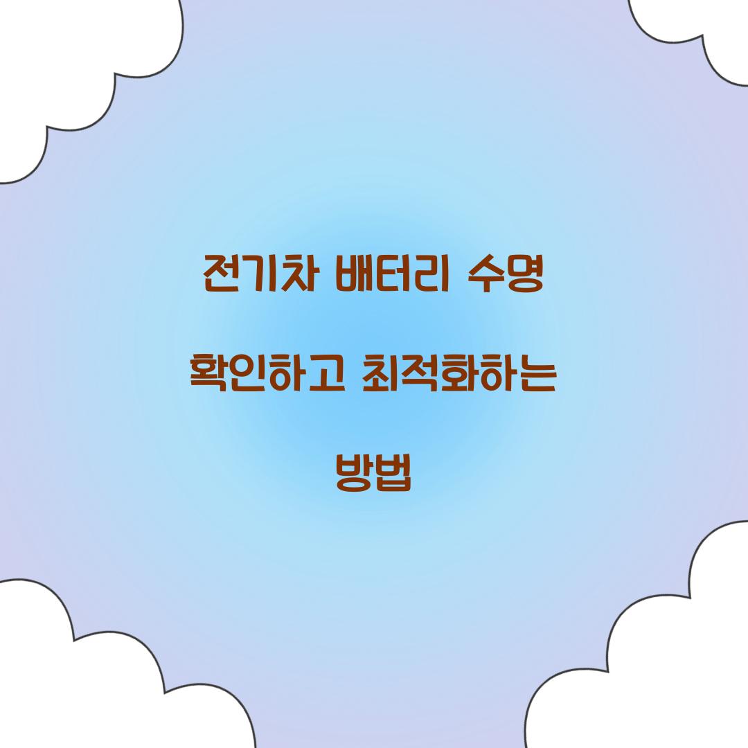 전기차 배터리 수명 확인