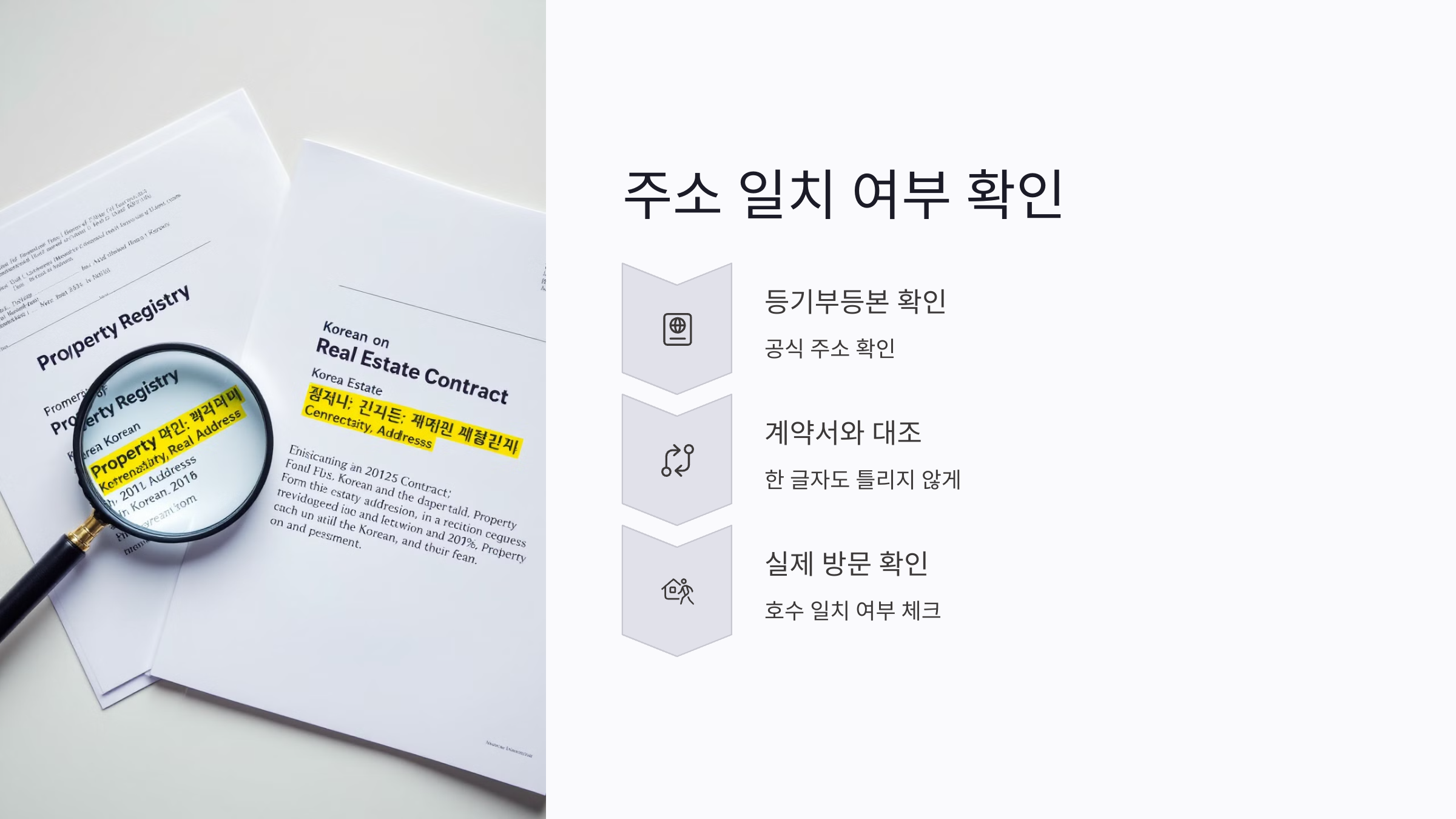 등기부등본과 계약서 주소가 다르면 허위 계약 가능성