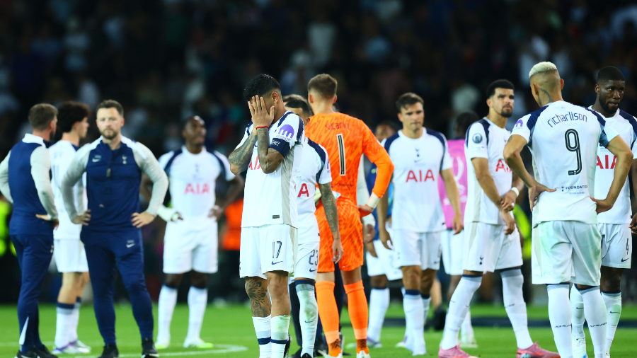 UEFA 수퍼컵에서 패배한 토트넘 선수들