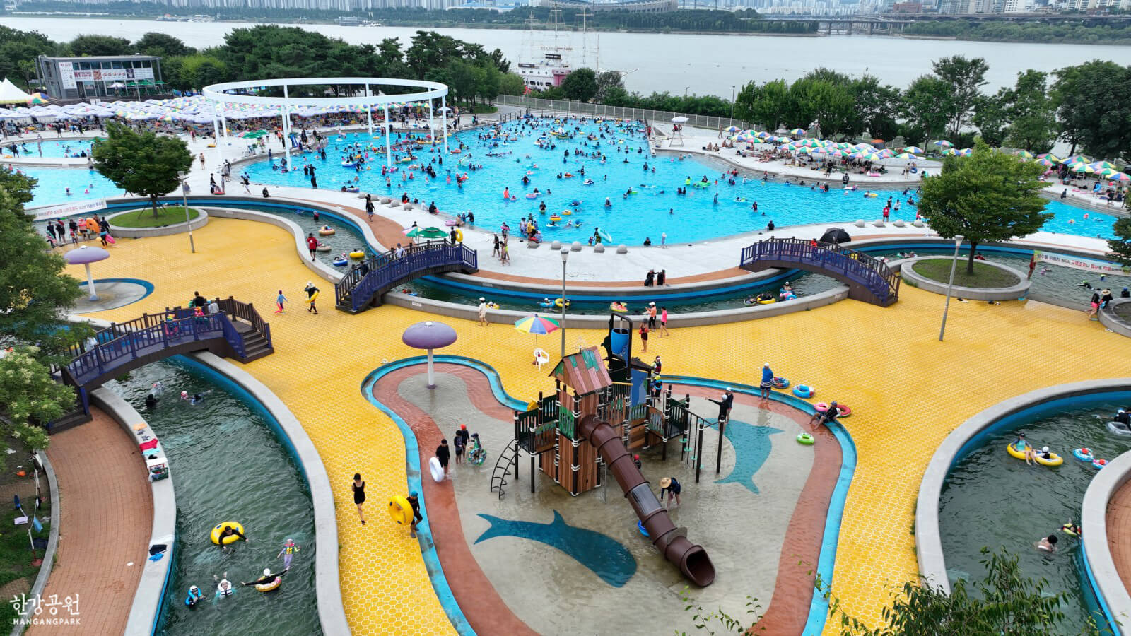 뚝섬 한강 수영장 드론 사진