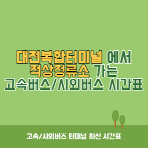 대전복합터미널에서 적상정류소 가는 시외버스 시간표 최신정보