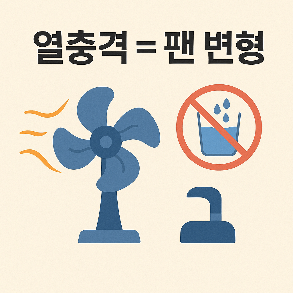 뜨거운 팬을 찬물에 바로 담그면 팬이 휘어진다