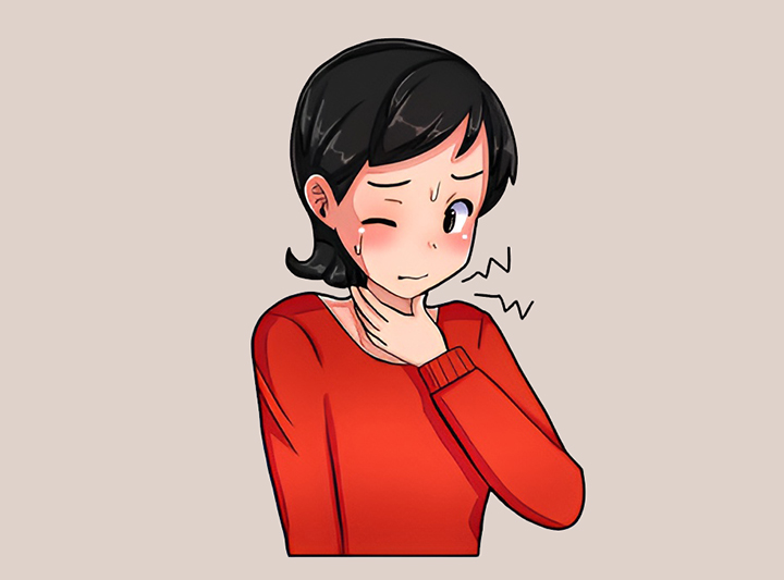 목-통증으로-고통스러운-여성