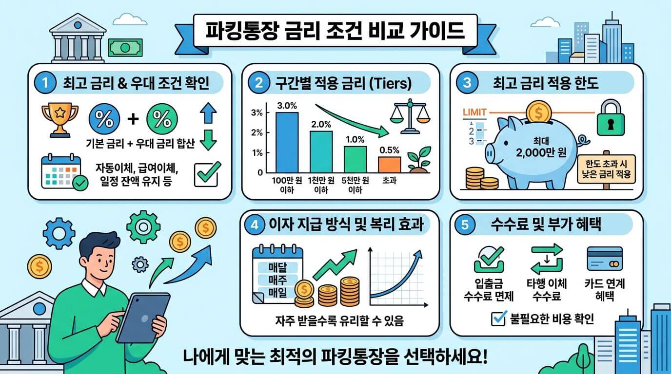 파킹통장 금리 조건 비교 확인 방법