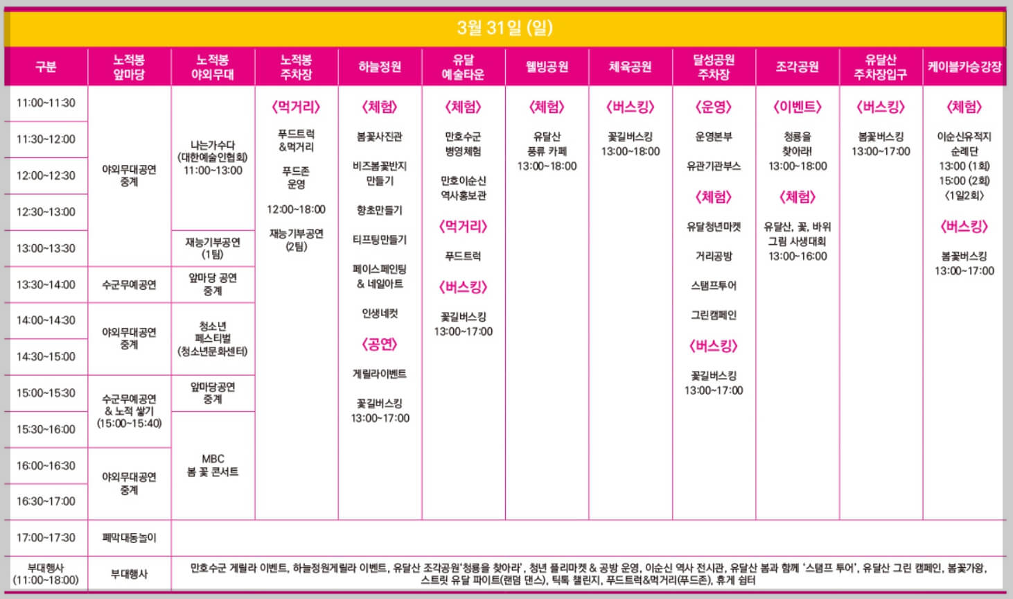 목포 유달산 봄축제 일정