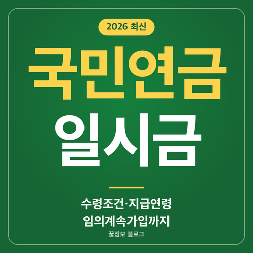 국민연금 일시금 수령조건과 반환일시금 지급연령, 임의계속가입 안내 썸네일