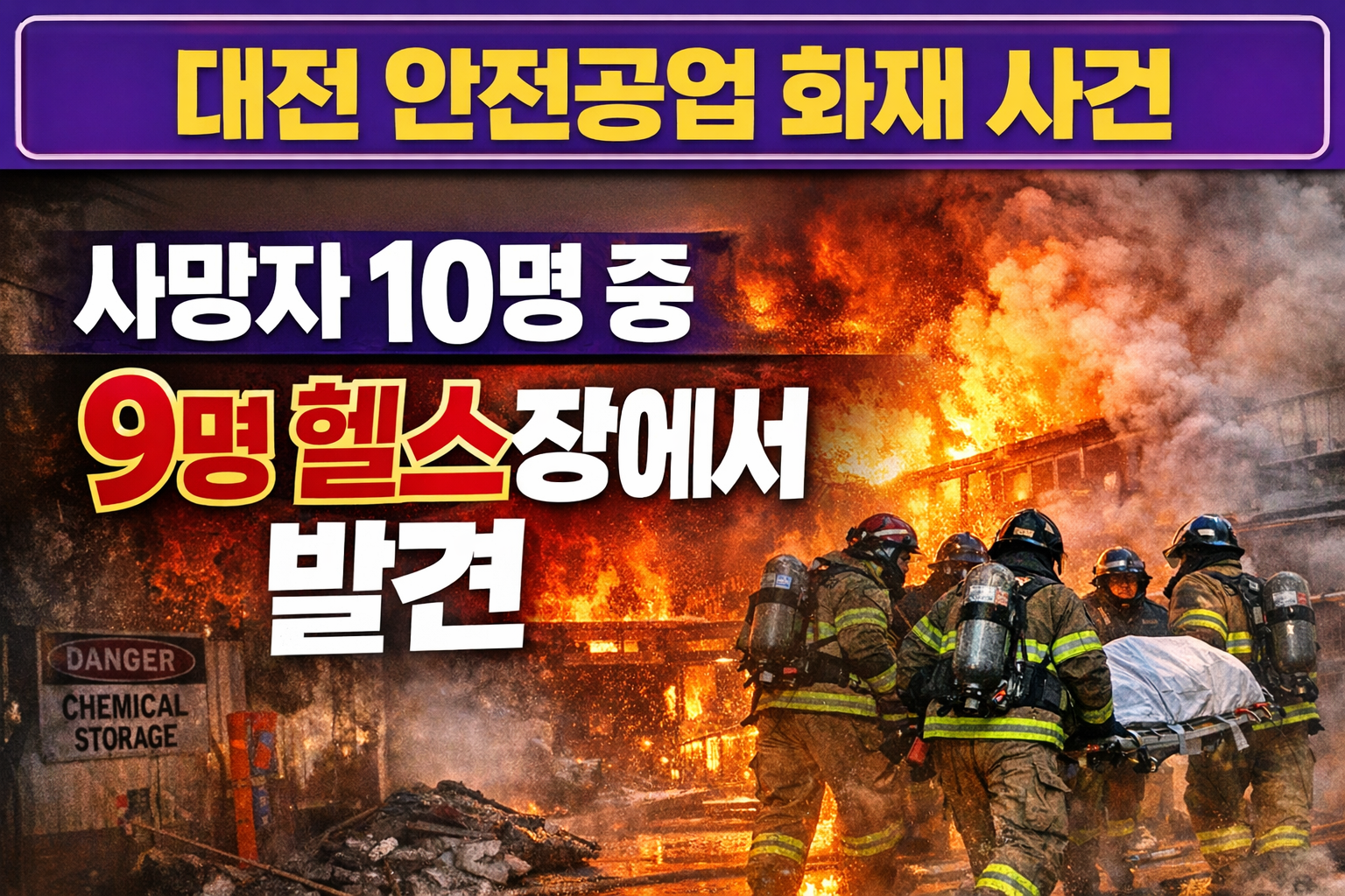 대전 안전공업 화재 사건 사망자 10명 중 9명 헬스장에서 발견 현장
