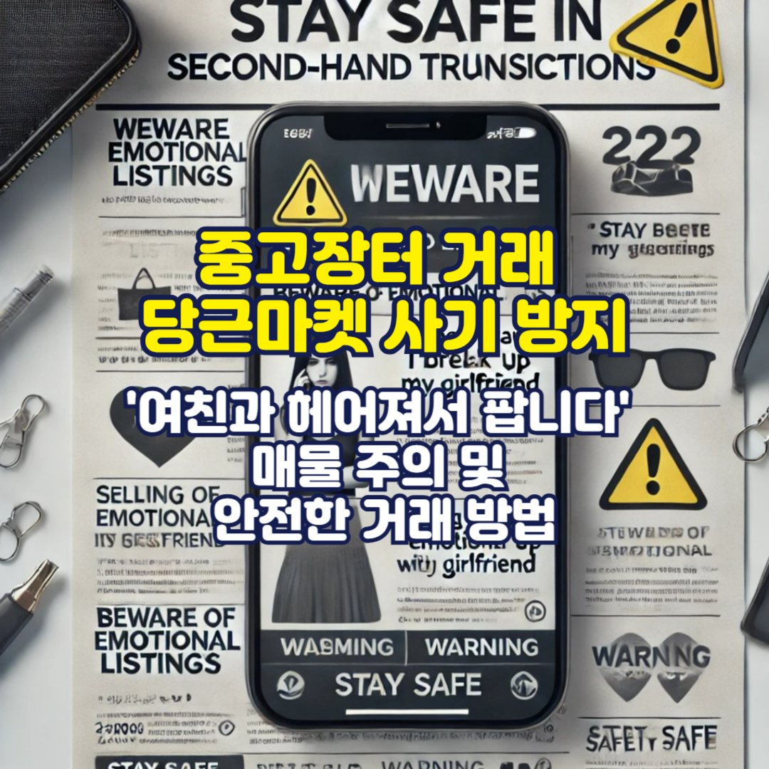 중고장터 거래 당근마켓 사기 방지: '여친과 헤어져서 팝니다' 매물 주의 및 안전한 거래 방법
