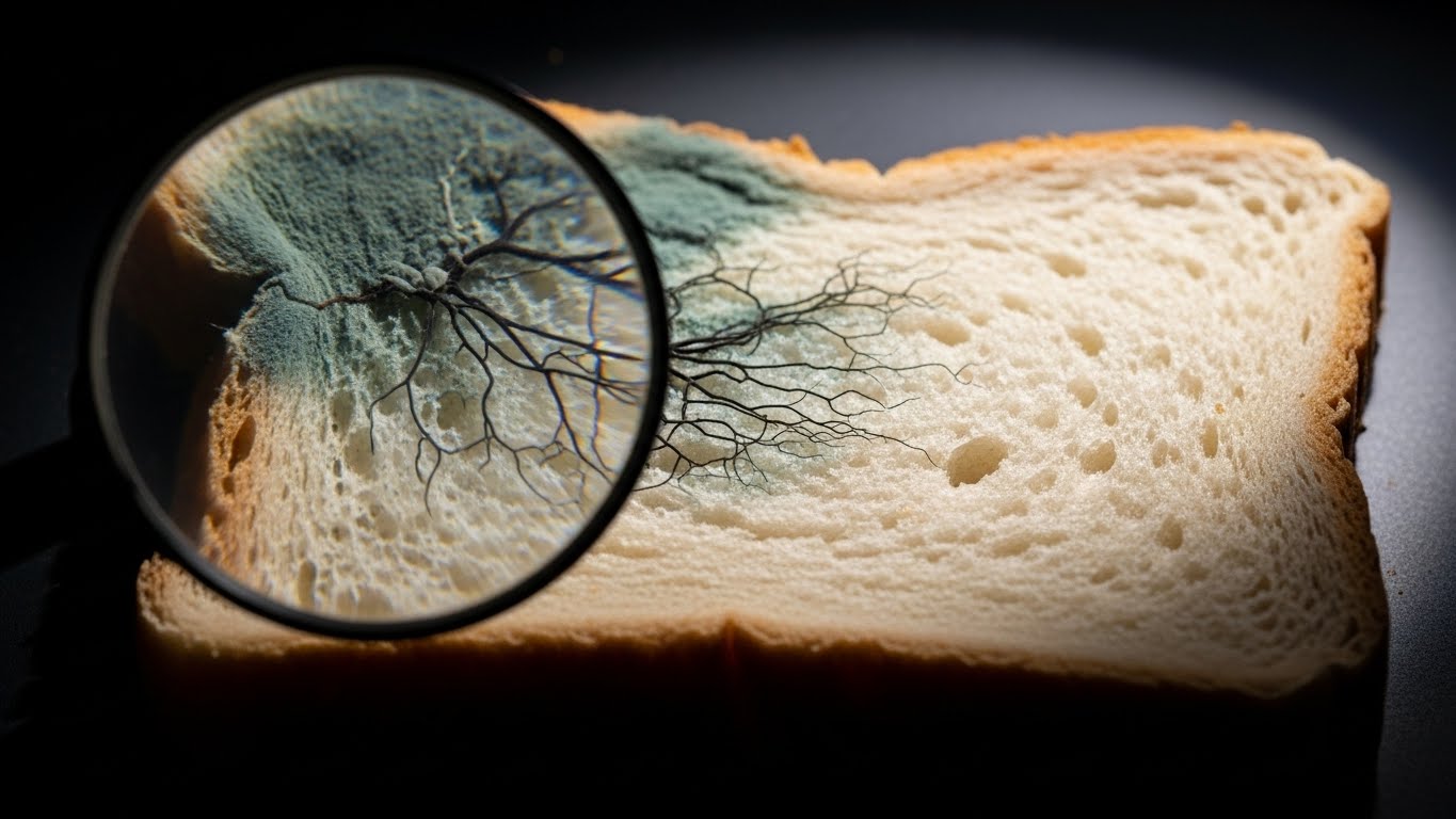 푸른 곰팡이가 핀 식빵