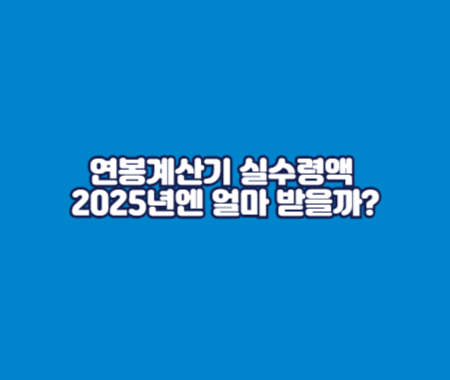 연봉계산기 실수령액 2025년엔 얼마 받을까?