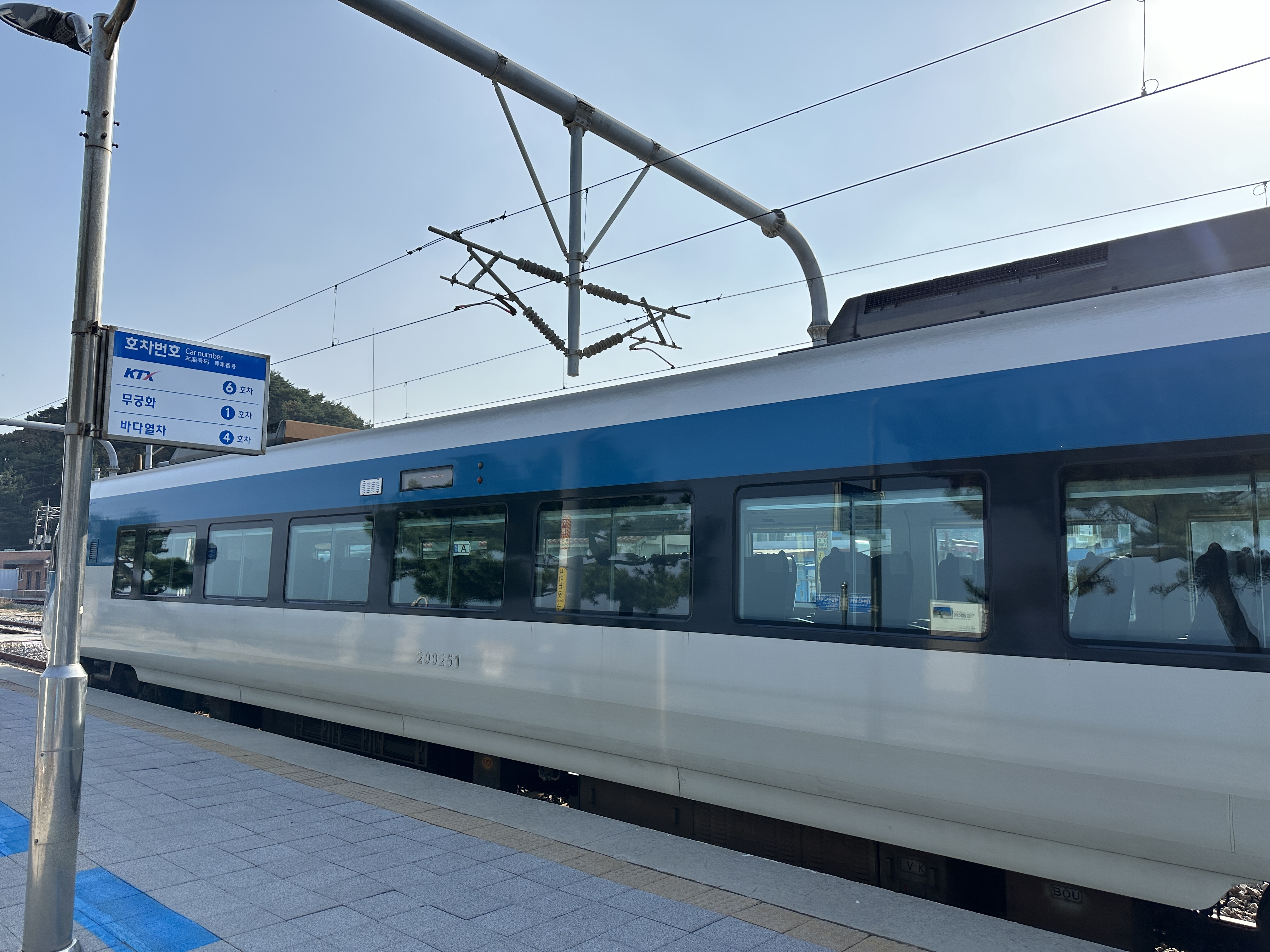 정동진역을 지나는 기차