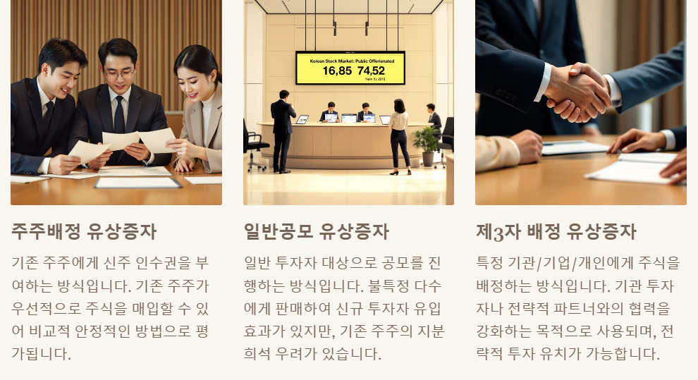 유상증자의 종류