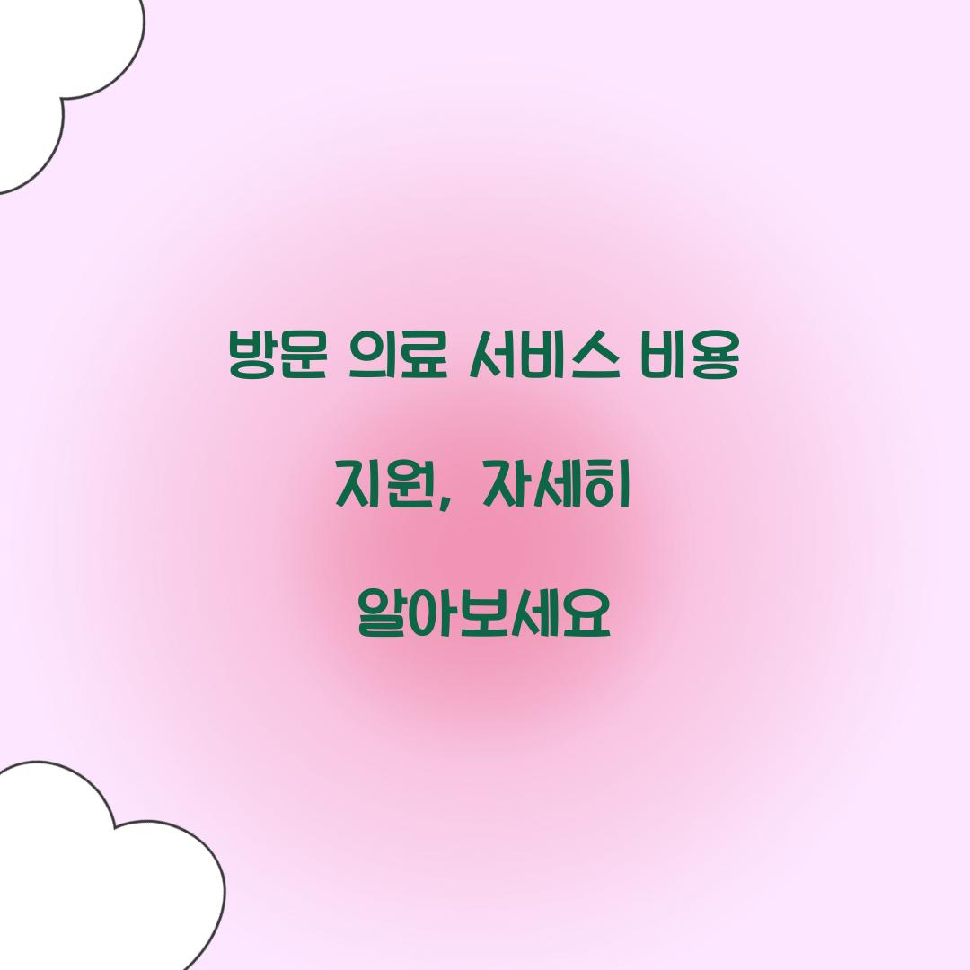 방문 의료 서비스 비용 지원