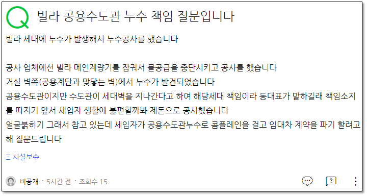 네이버 질문 내용 캡쳐 화면