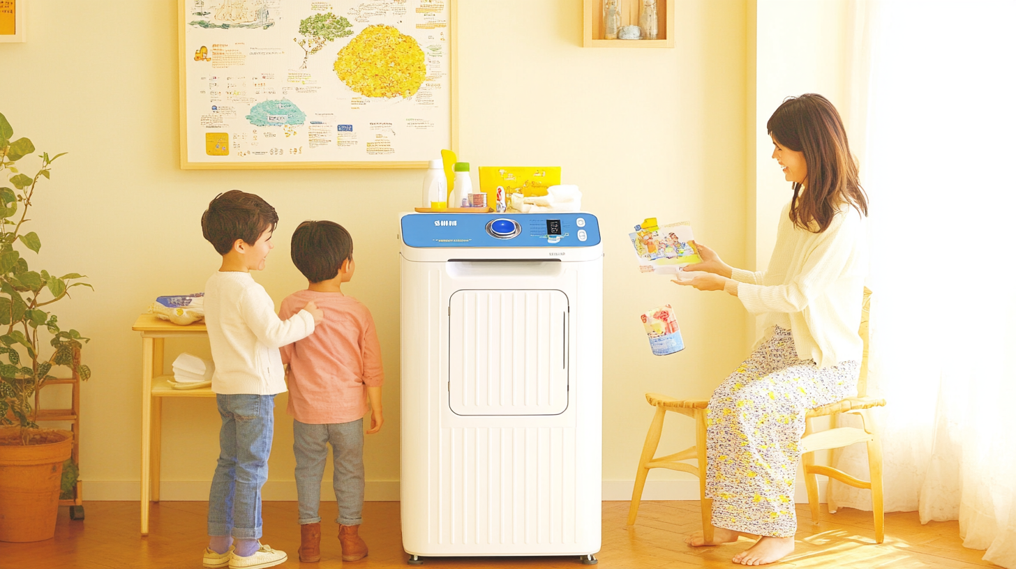 사용 편의성과 일상에서의 편리함을 보여주는 삼성 워시타워를 사용하는 가족의 행복하고 따뜻한 순간