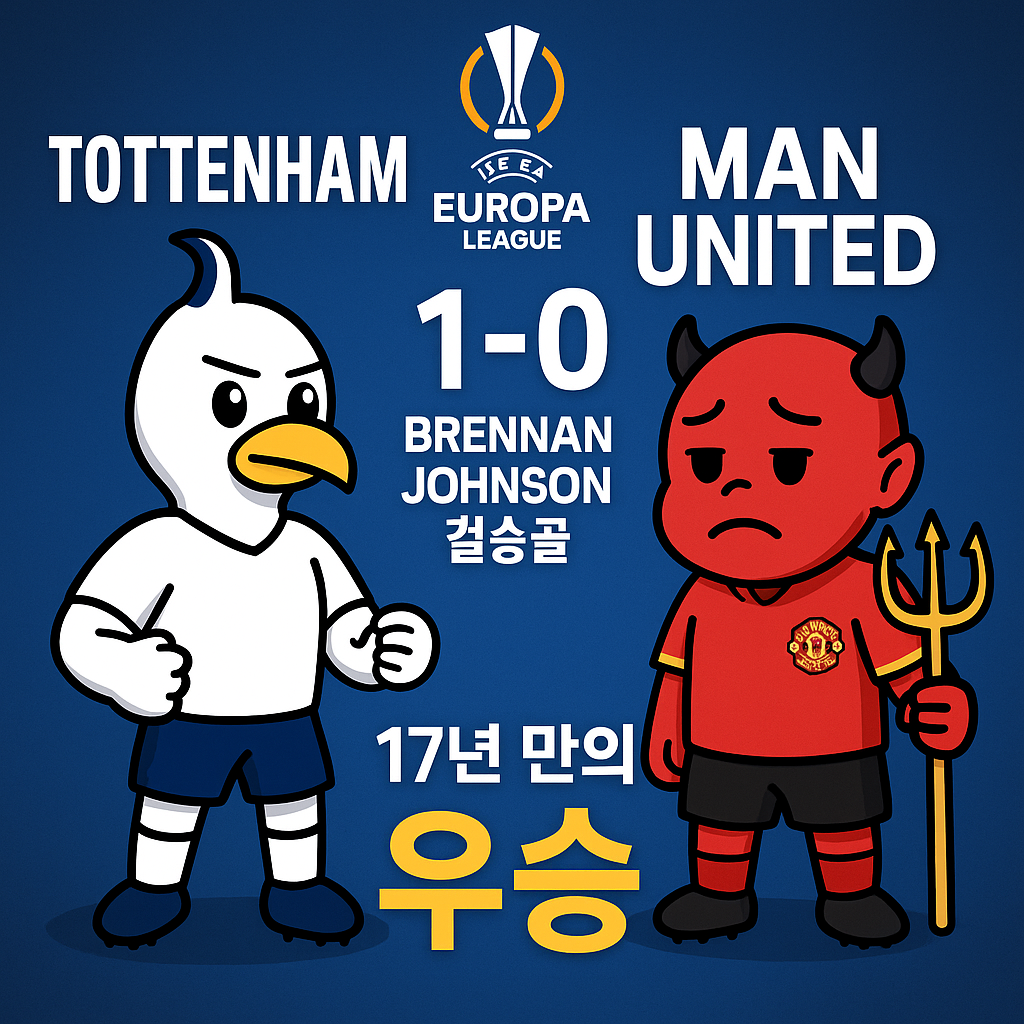 토트넘 vs 맨유 유로파 결승전 결과는? 브레넌 존슨 결승골, 17년만의 우승!