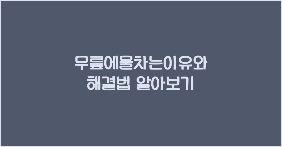 무릎에물차는이유