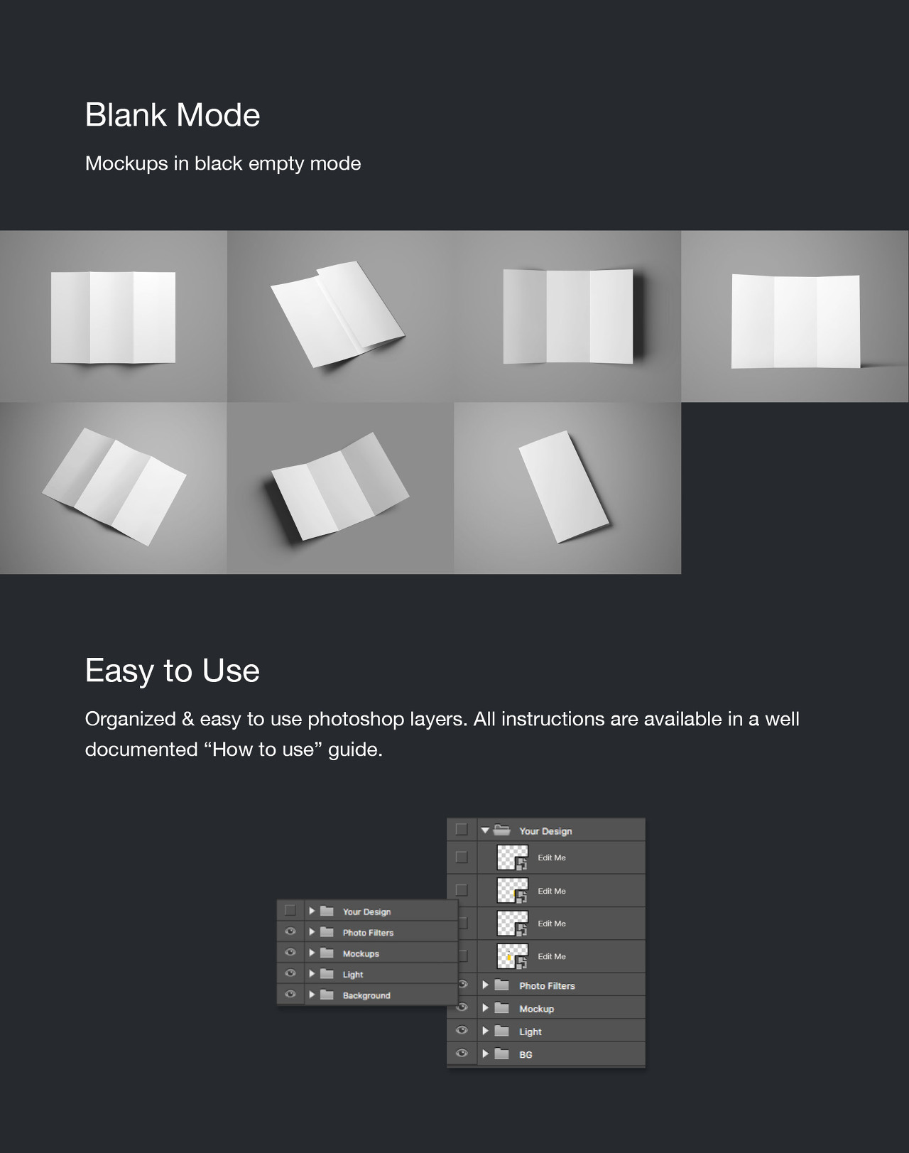 Free Advanced Trifold Brochure Mockup – 7 Angles