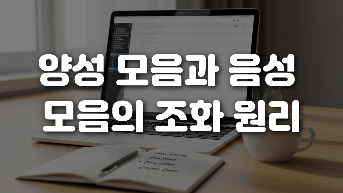 양성 모음과 음성 모음의 조화 원리