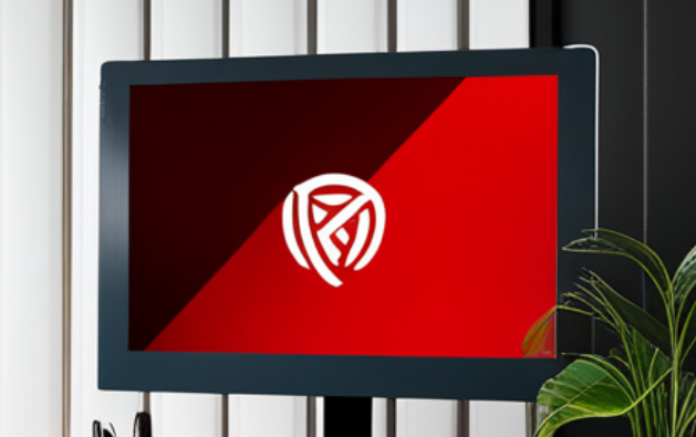 대형 모니터내에 컨텐츠로 나만의 브랜드를 강화한 임의 로고 표시