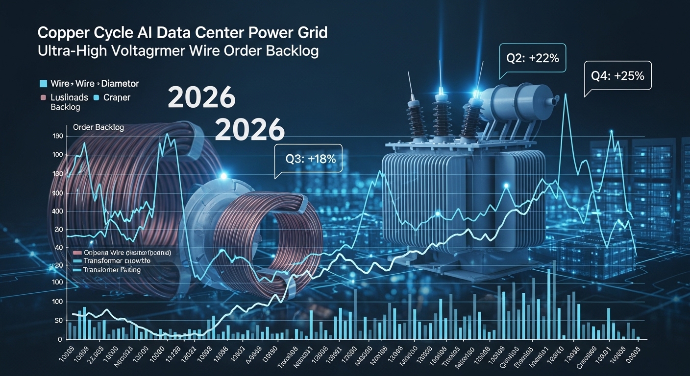 구리 사이클 AI 데이터센터 전력망 초고압 변압기 전선 수주잔고 차트 블루그레이 2026