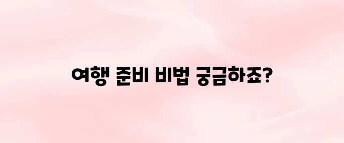 해외 여행 준비물 체크리스트 꿀팁!