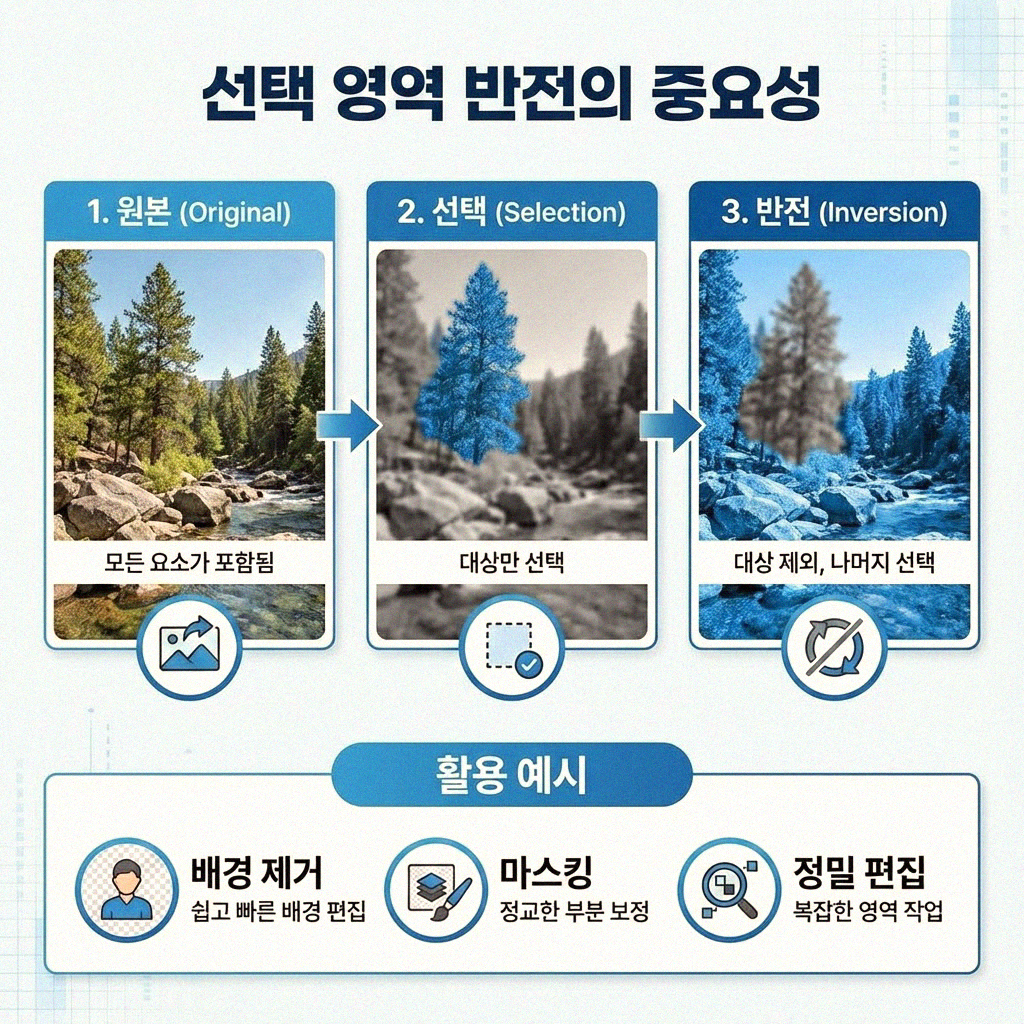 포토샵 선택 영역 반전 단축키 초간단 활용법