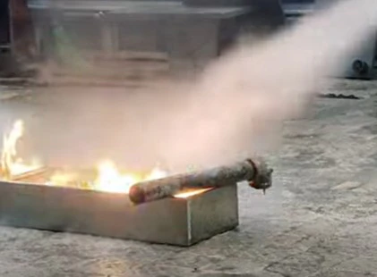 하론소화기 소화 장면