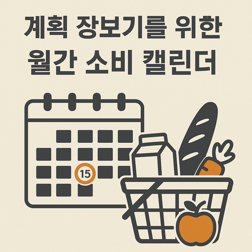 계획 장보기를 위한 월간 소비 캘린더