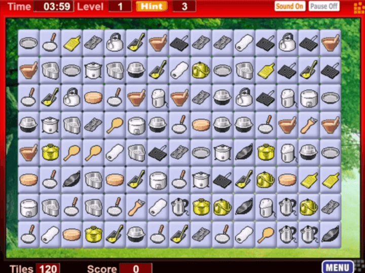 주방기구-짝맞추기-플래시게임-시작-화면