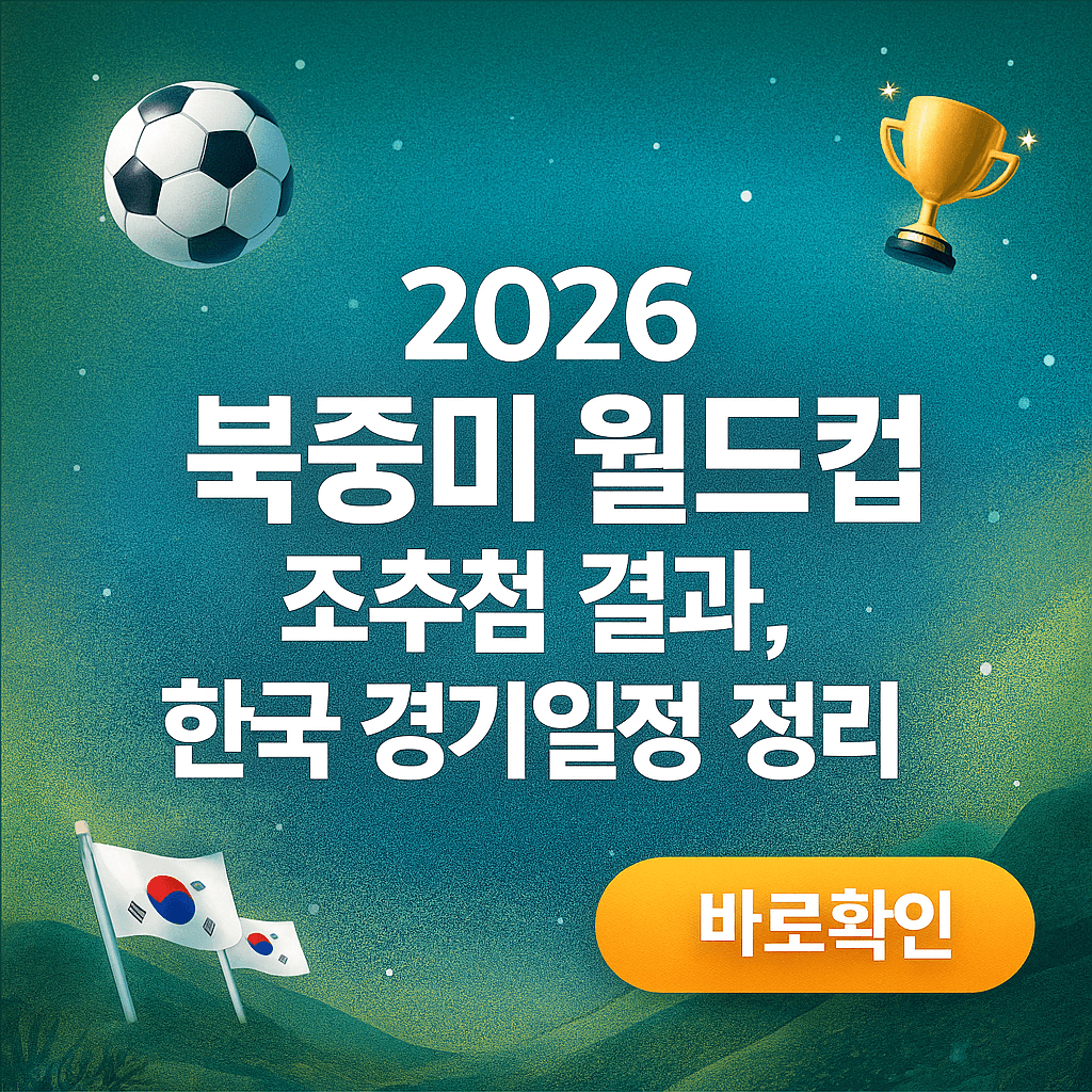 2026 북중미 월드컵 조추첨 결과, 한국 경기일정 정리