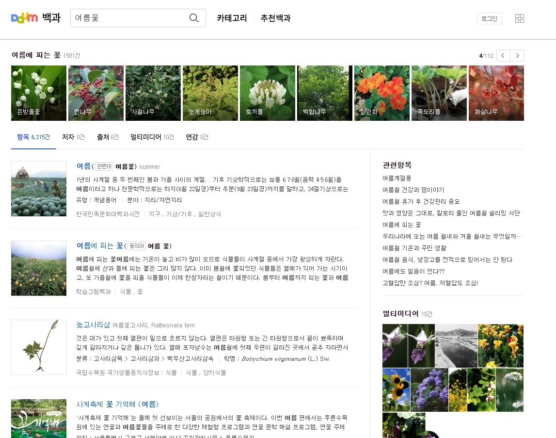 여름꽃 상세 정보 페이지